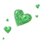 Glitter.Hearts.Green