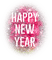soave text new year deco happy white pink - png gratuito GIF animata