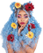 woman blue spring summer dolceluna - gratis png animerad GIF