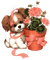 dog with flower bp - gratis png animeret GIF