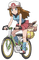 Girl on Bike - gratis png animerad GIF