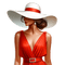 woman fashion white hat red dress - GIF animé gratuit