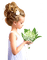 Child with Lily of the Valley/ enfant avec Muguet - Free PNG Animated GIF