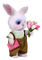 Un conejo con carta y flores - png ฟรี GIF แบบเคลื่อนไหว