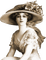soave woman vintage hat flowers sepia - 免费PNG 动画 GIF