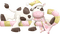 Cow Noel Canne Bonbon Rose Pastel :) - ingyenes png animált GIF