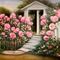 Pink Rose Garden and Path - png gratis GIF animado