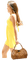 Kaz_Creations Woman Femme Yellow - PNG gratuit GIF animé