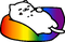 Rainbow pride Neko Atsume Tubbs the cat - bezmaksas png animēts GIF