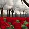 White Trees & Red Roses - png gratis GIF animasi