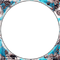 soave frame circle flowers sunflowers blue brown - png grátis Gif Animado