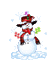 Snowman in the new year - GIF animé gratuit GIF animé
