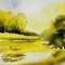 Yellow Pond Landscape - PNG gratuit GIF animé