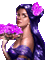 girl with violets - GIF animado gratis GIF animado