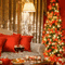 Red Christmas Living Room - GIF animé gratuit GIF animé