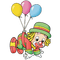 Kaz_Creations Cartoon Baby Clown Circus - nemokama png animuotas GIF