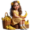 Little Girl -Banana - Yellow - Green - Brown - Free PNG Animated GIF