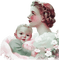 soave woman vintage children mother pink green - png gratuito GIF animata