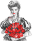 soave woman vintage fashion rose flowers - 免费PNG 动画 GIF