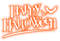 Happy Halloween.Text.Orange.White - PNG gratuit GIF animé