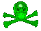 3d green skull - GIF animé gratuit GIF animé
