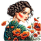 loly33 femme coquelicot - gratis png animeret GIF