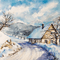 Garda Lake winter background pastel - PNG gratuit GIF animé