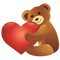 Kaz_Creations Cute Valentines Bear Heart Love - PNG gratuit GIF animé