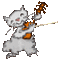 cat with a violin - GIF animate gratis GIF animata