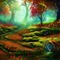 kikkapink autumn fantasy background forest - gratis png animeret GIF