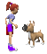 girl and dog - 無料のアニメーション GIF アニメーションGIF