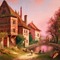 Pink Vintage Countryside Village - PNG gratuit GIF animé