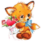 kikkapink fox vintage valentine - gratis png animeret GIF
