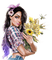 Woman. Flowers. Leila - Gratis animerad GIF