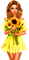 Woman And Sunflowers - png grátis Gif Animado