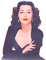 soave woman vintage face hedy lamarr blue orange - 免费PNG 动画 GIF