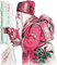 soave christmas vintage santa claus pink green - 免费PNG 动画 GIF