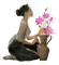 Kaz_Creations Woman Femme Vase Flowers Deco - zdarma png animovaný GIF