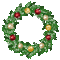 couronne de noel christmas wreath animated - GIF animé gratuit GIF animé