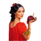 Девушка с виноградом - безплатен png анимиран GIF