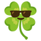 Emoji kitchen cool sunglasses lucky clover - bezmaksas png animēts GIF