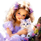 loly33 enfant chat printemps - PNG gratuit GIF animé