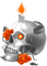 Skull.Candle.Roses.Black.White.Orange - ücretsiz png animasyonlu GIF