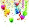 image encre bon anniversaire color effet ballons  edited by me - PNG gratuit GIF animé