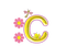Kaz_Creations Alphabets Flowers-Bee Letter C - безплатен png анимиран GIF