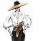 Woman Beige Black White Hat - Bogusia - PNG gratuit GIF animé