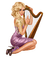 loly33 femme musique harpe - Free PNG Animated GIF