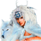 fantasy woman with wolf by nataliplus - gratis png geanimeerde GIF