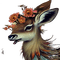 kikkapink deer fantasy flowers - zdarma png animovaný GIF
