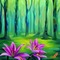 Forest with Purple Lilies - PNG gratuit GIF animé